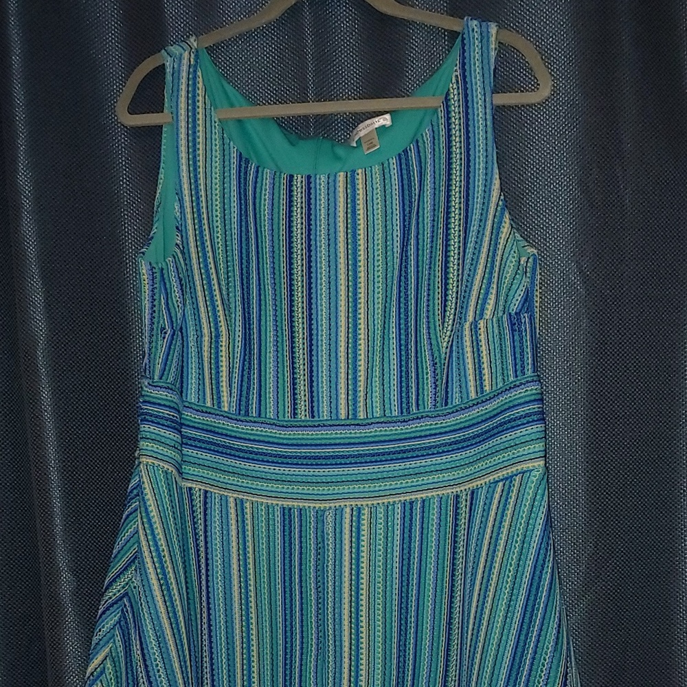 Knit lined striped dress - Dressbarn